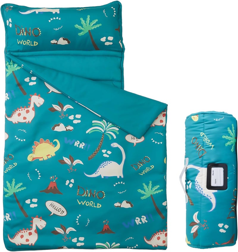 MORAIS Toddler Nap Mat with Pillow and Blanket, 52" x 20" Lightweight and Soft Nap Mat for Preschool, Daycare, Travel Sleeping Bags - Image 1